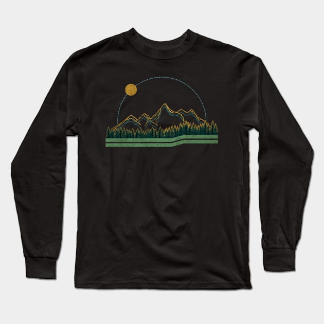 Nature Line Art Long Sleeve T-Shirt by pilipsjanuariusDesign